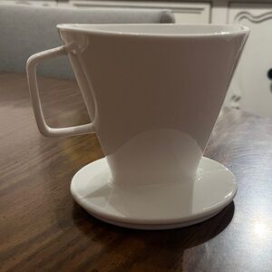 White Ceramic Pour-Over for Coffee